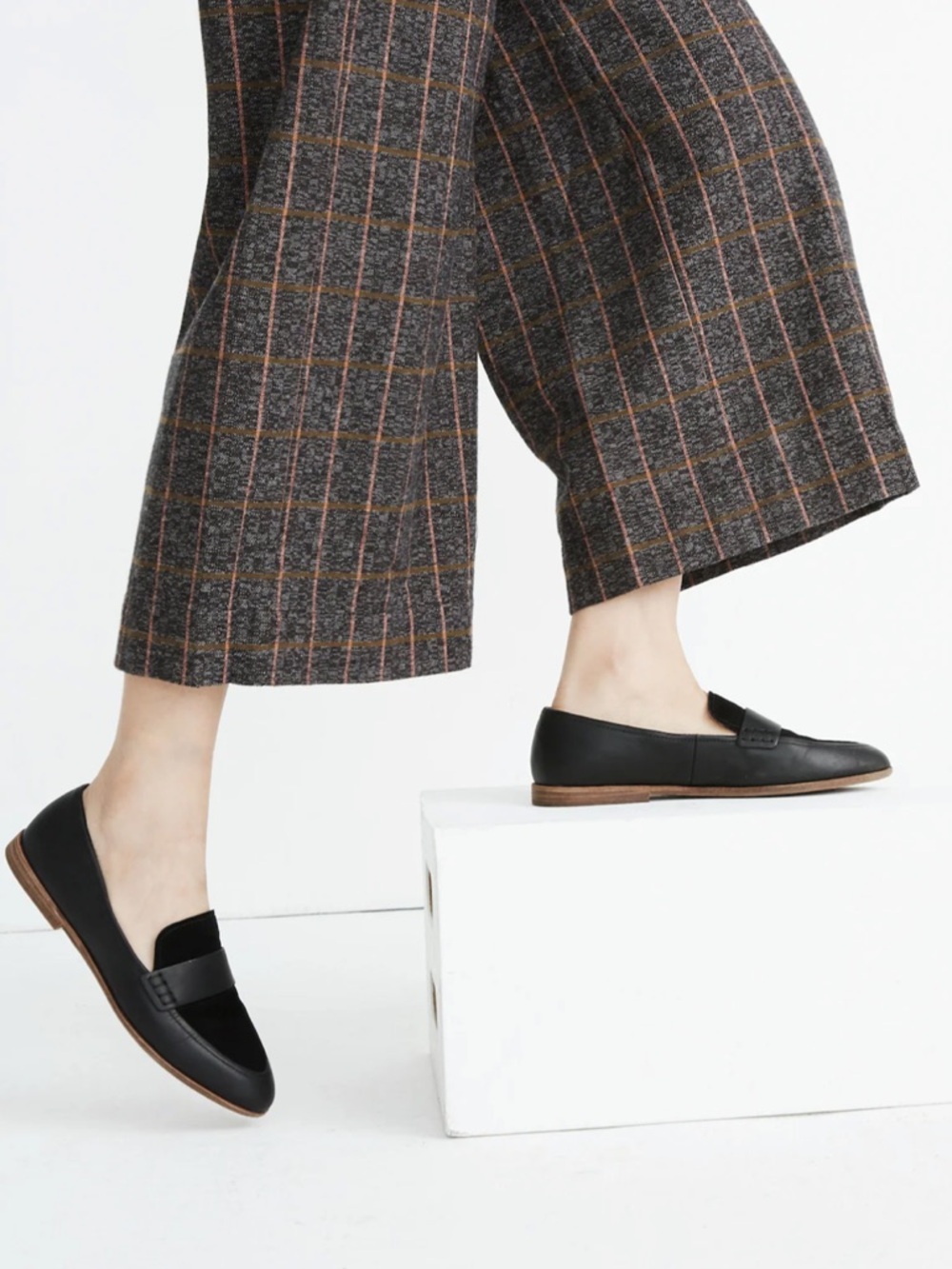 Madewell Leather+Suede Black Loafers